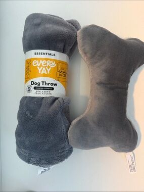 Gray Dog Throw Blanket - Soft Plush Pet Throw